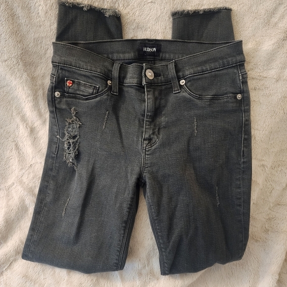 Hudson Distressed Skinny Jeans - Picture 1 of 8